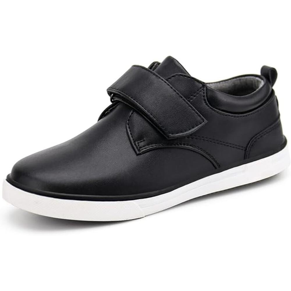 Firelli Boys Size 5 Black Loafers Hook & Loop Closure Round Toe Oxford Shoes